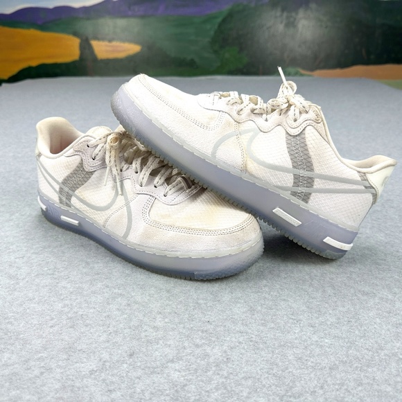 Nike Other - Nike Air Force 1 React QS Gray White Size 10 CQ8879 100 Swoosh Classic